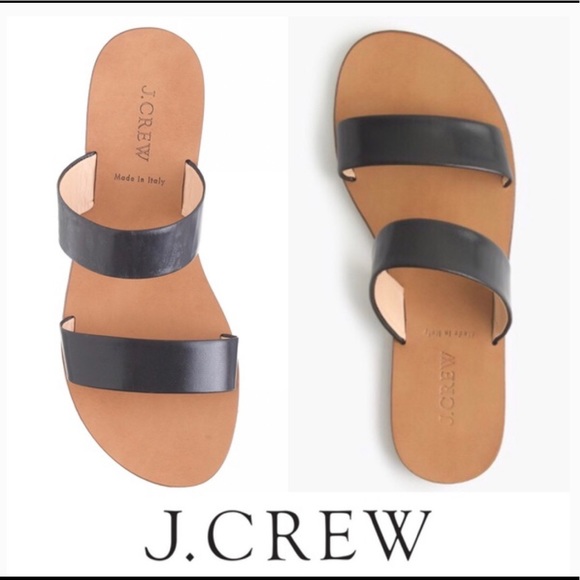 J. Crew Shoes - J. Crew Malta Black Leather Slide-On Sandals
Size8